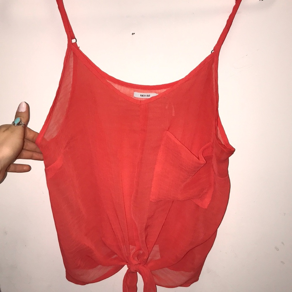 Urban outfitters sheer tank top with tie